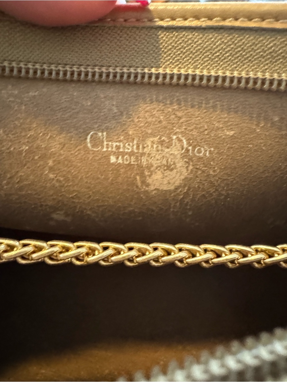 Christian Dior Authentic VTG Honeycomb Clutch Conversion Chain Bag w/Dust Bag - Picture 11 of 14